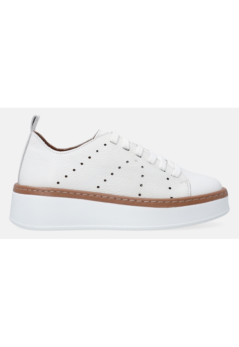 Pantofi sport din piele cu perforatii si profil jos