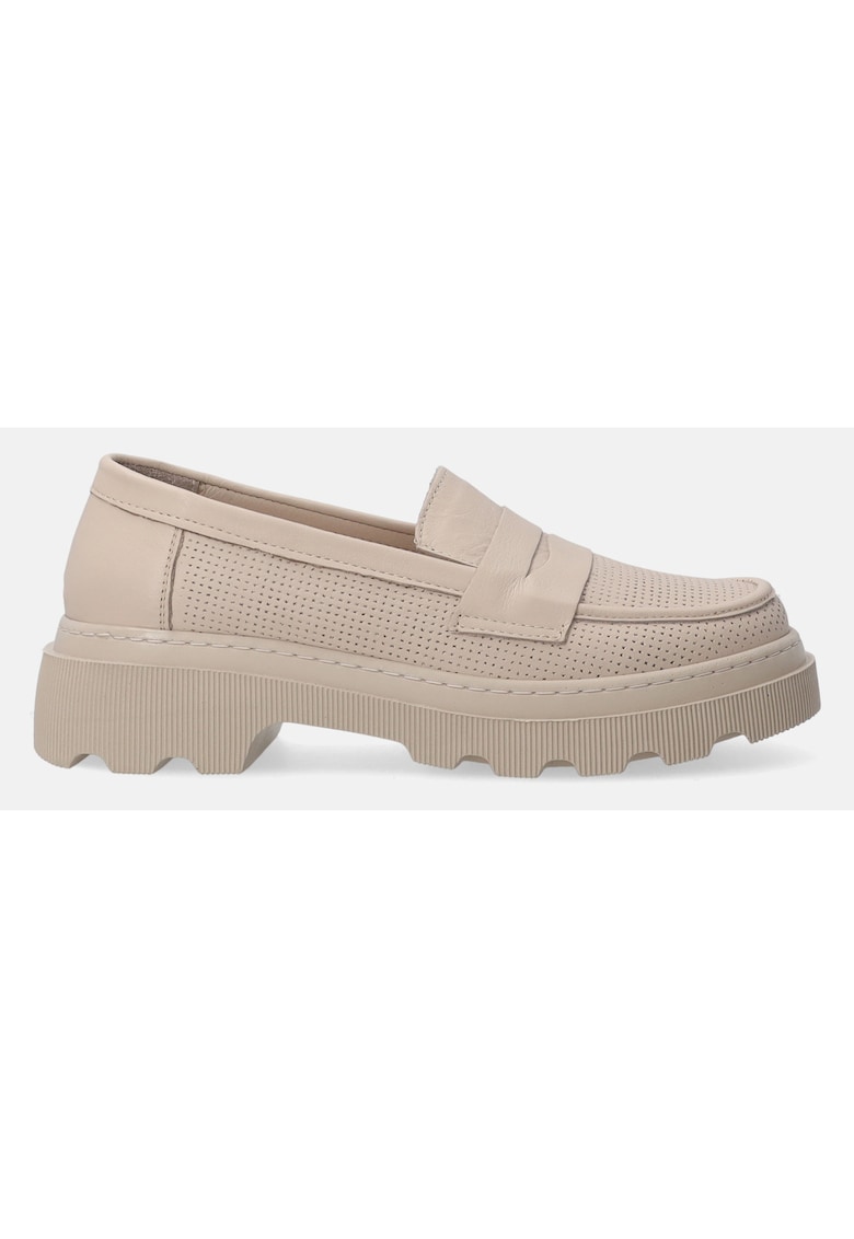 Pantofi loafer de piele cu model ajurat