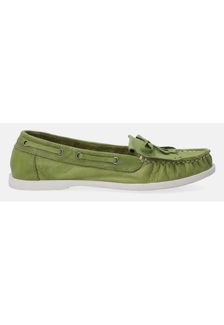Pantofi boat din piele cu funda