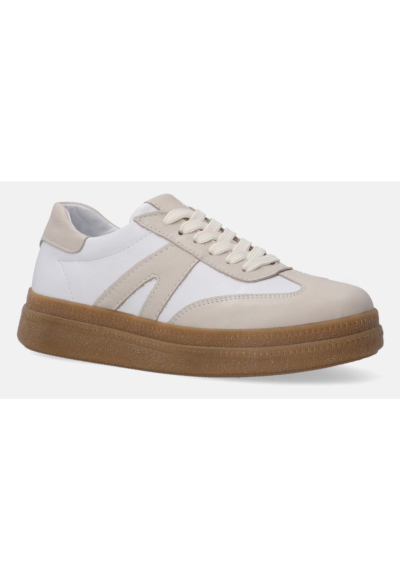 Pantofi sport din piele cu aplicatii contrastante