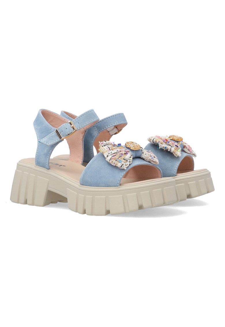 Sandale cu aspect masiv din piele intoarsa -