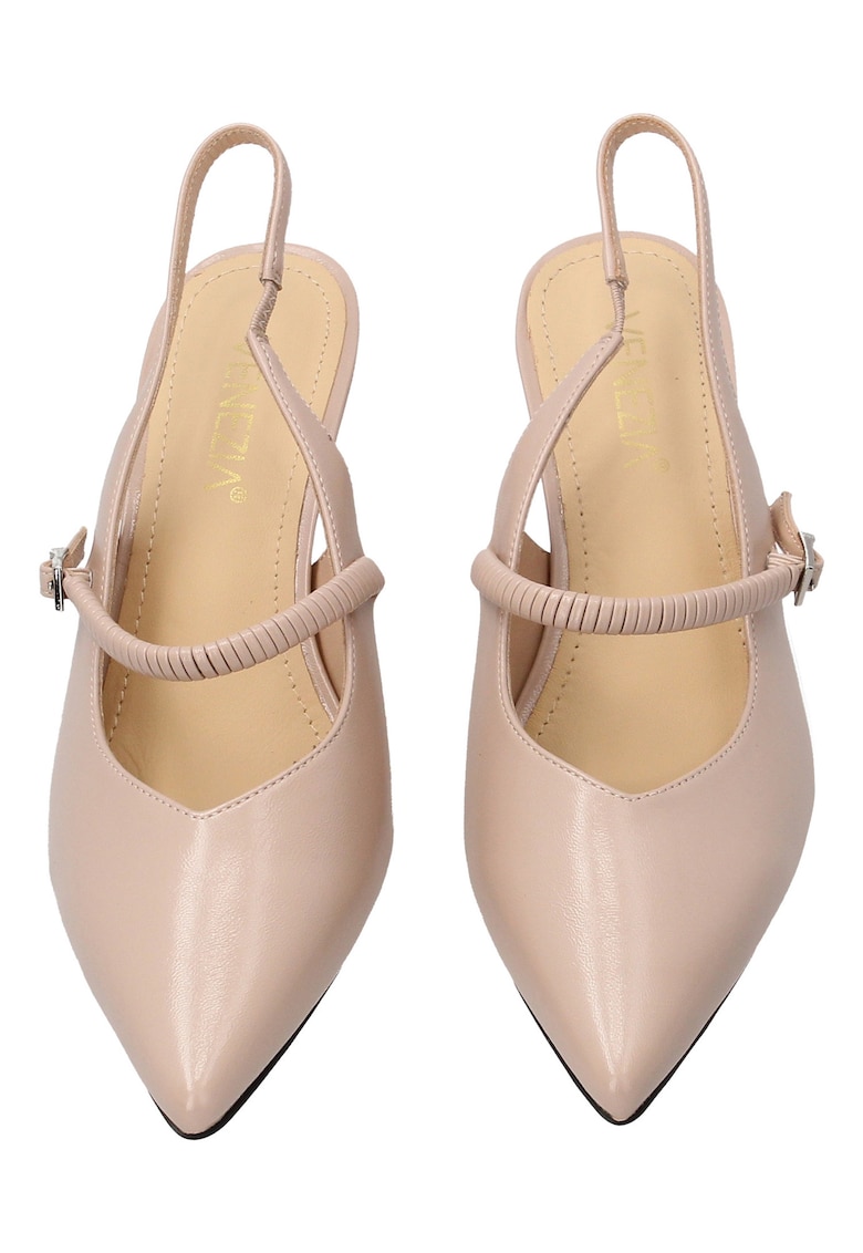 Pantofi sling-back din piele cu barete elastice