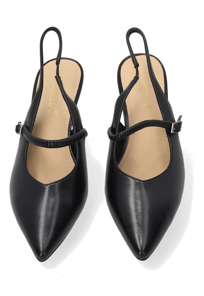 Pantofi sling-back din piele cu toc clasic