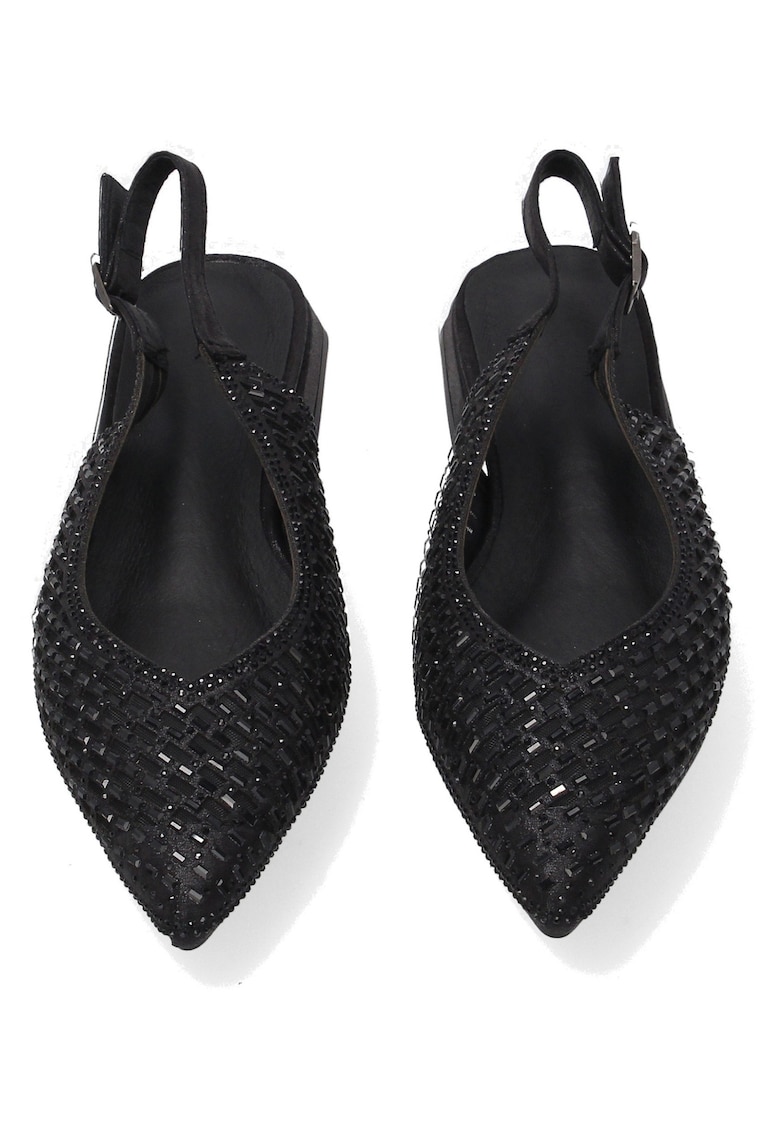 Pantofi sling back varf ascutit si strasuri