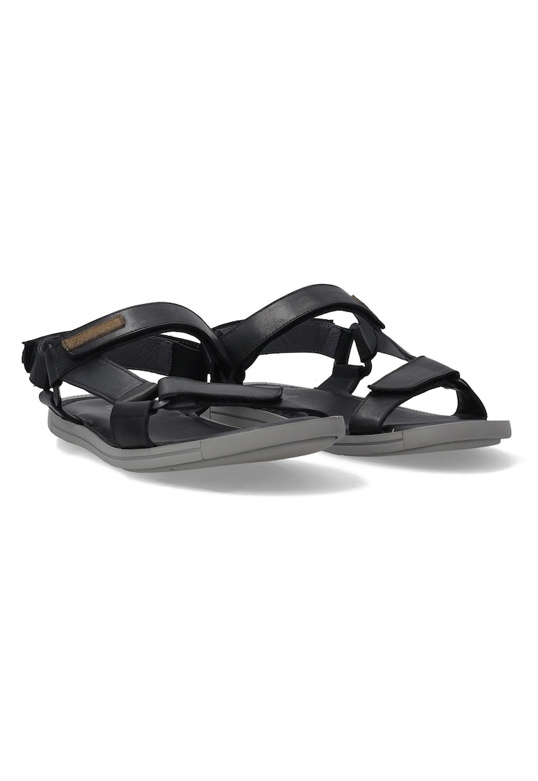 Sandale uni din piele cu velcro
