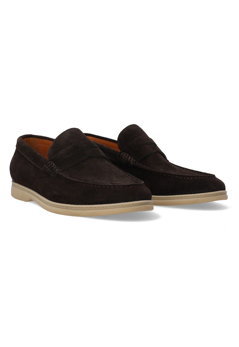 Pantofi loafer cu cusaturi laterale din piele intoarsa
