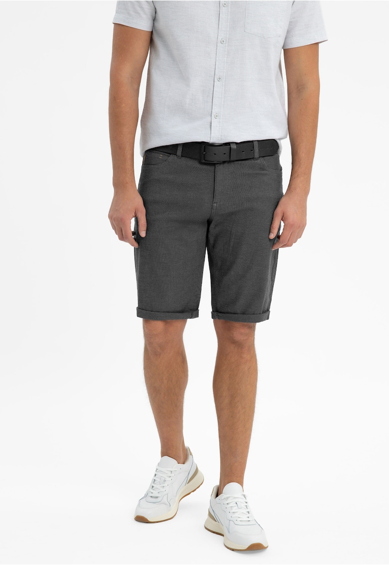 Pantaloni scurti barbati din bumbac - cu buzunare - Comfort Fit - P-Yoko - grafit - Gri grafit