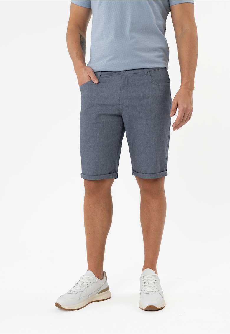 Pantaloni scurti barbati din bumbac - cu buzunare - Comfort Fit - P-Yoko - denim - Albastru denim