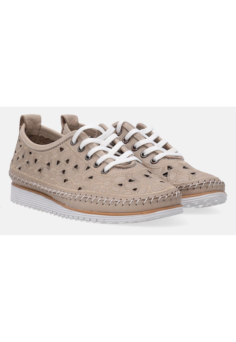 Pantofi sport din piele cu broderie florala