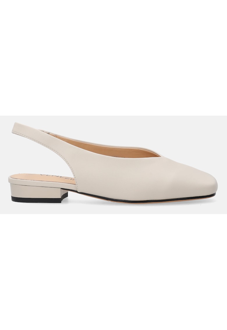Pantofi slingback din piele - cu varf patrat