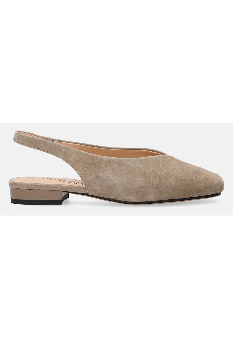 Pantofi slingback din piele intoarsa - cu talpa joasa
