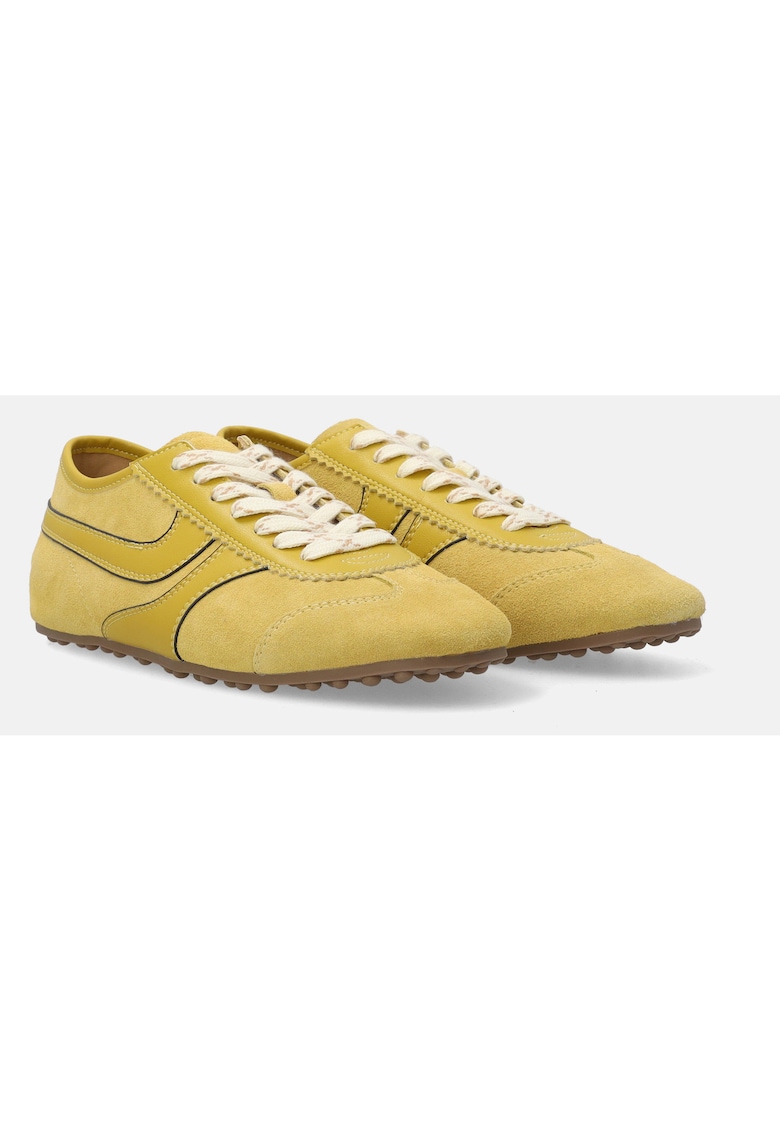 Pantofi sport din piele intoarsa cu aplicatie decorativa