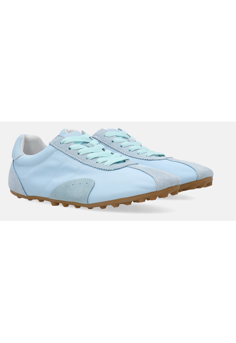 Pantofi sport din material textile cu insertii de piele intoarsa