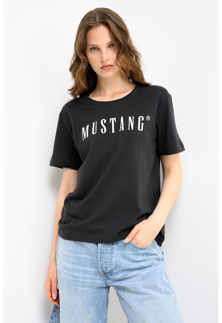 Tricou cu imprimeu logo pe piept Floris - Alb/Negru carbon