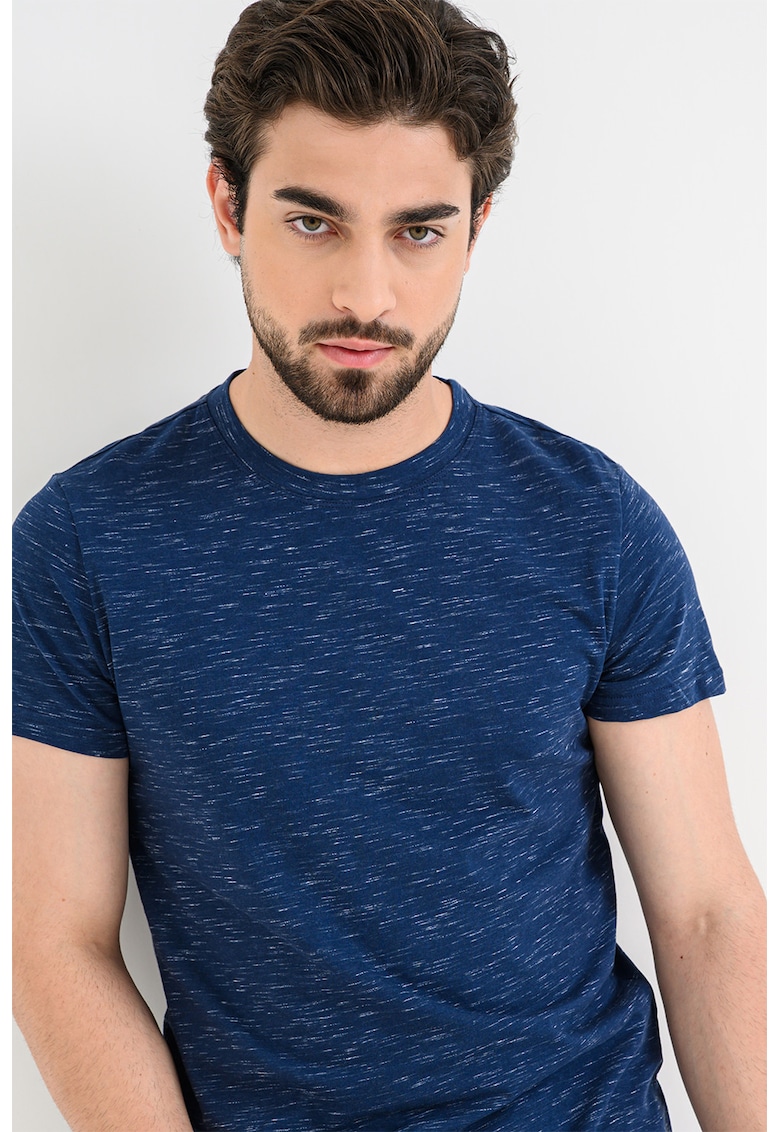 Tricou cu decolteu la baza gatului Aleen - Bleumarin