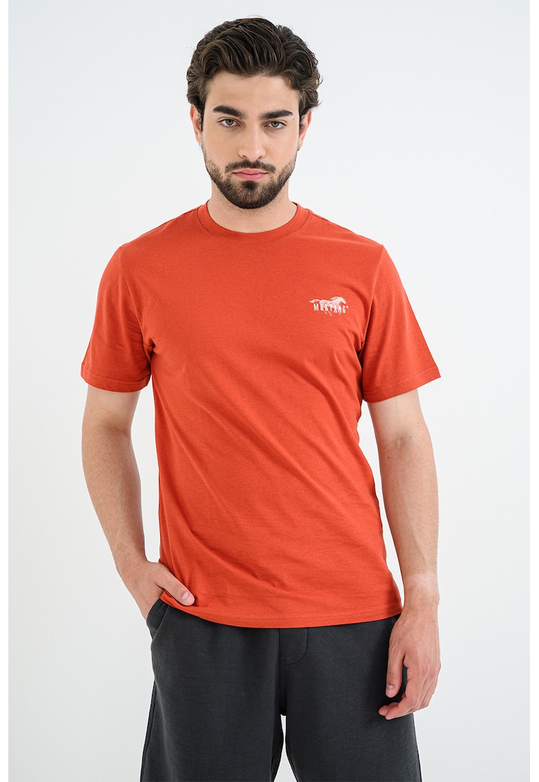 Tricou din bumbac Austin - Alb/Caramiziu