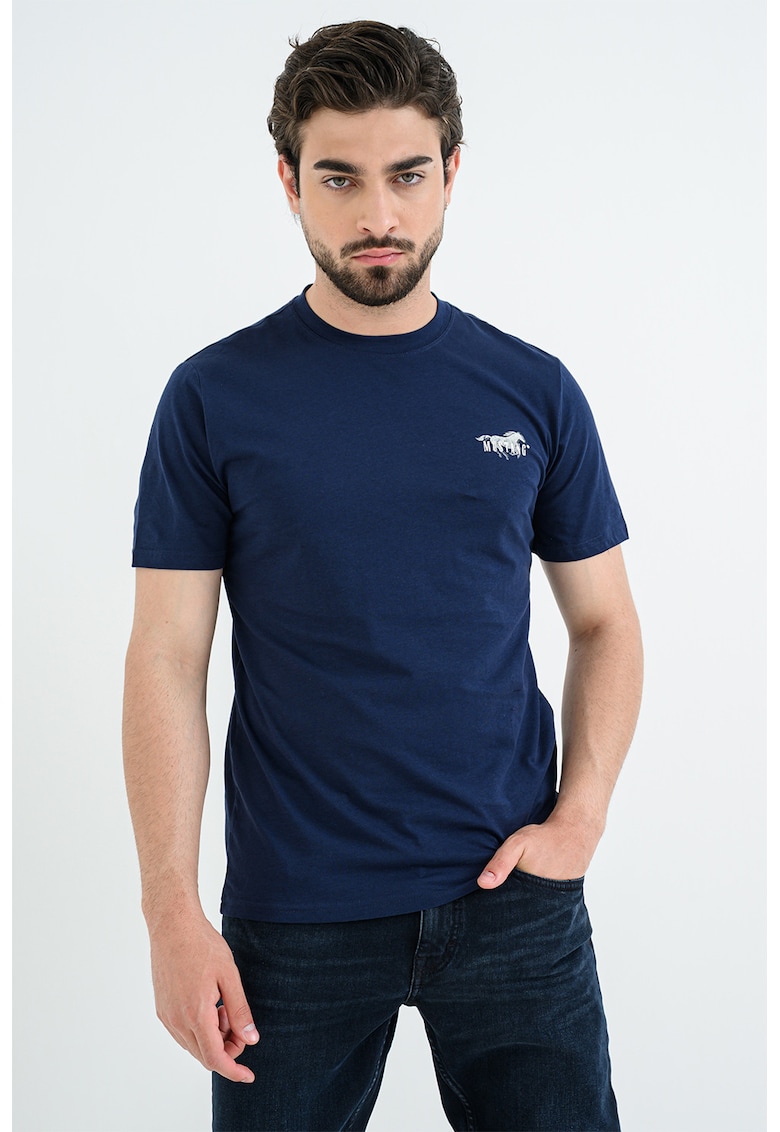 Tricou din bumbac Austin - Alb/Bleumarin