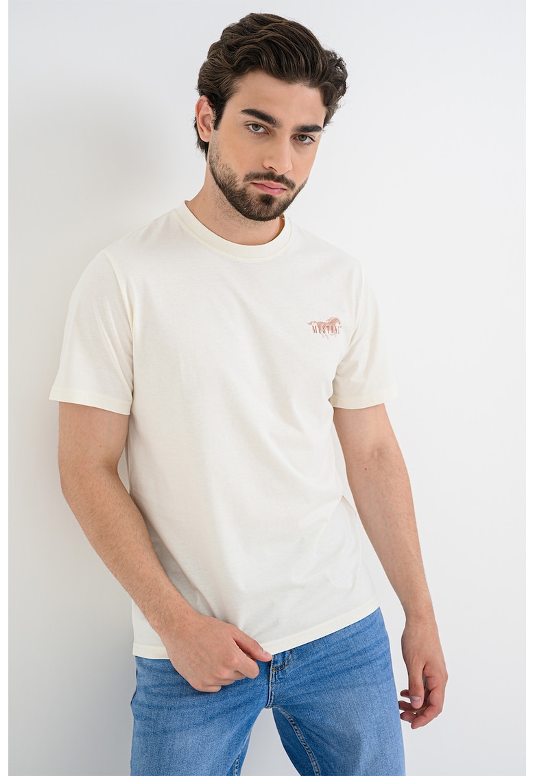 Tricou din bumbac Austin - Alb fildes