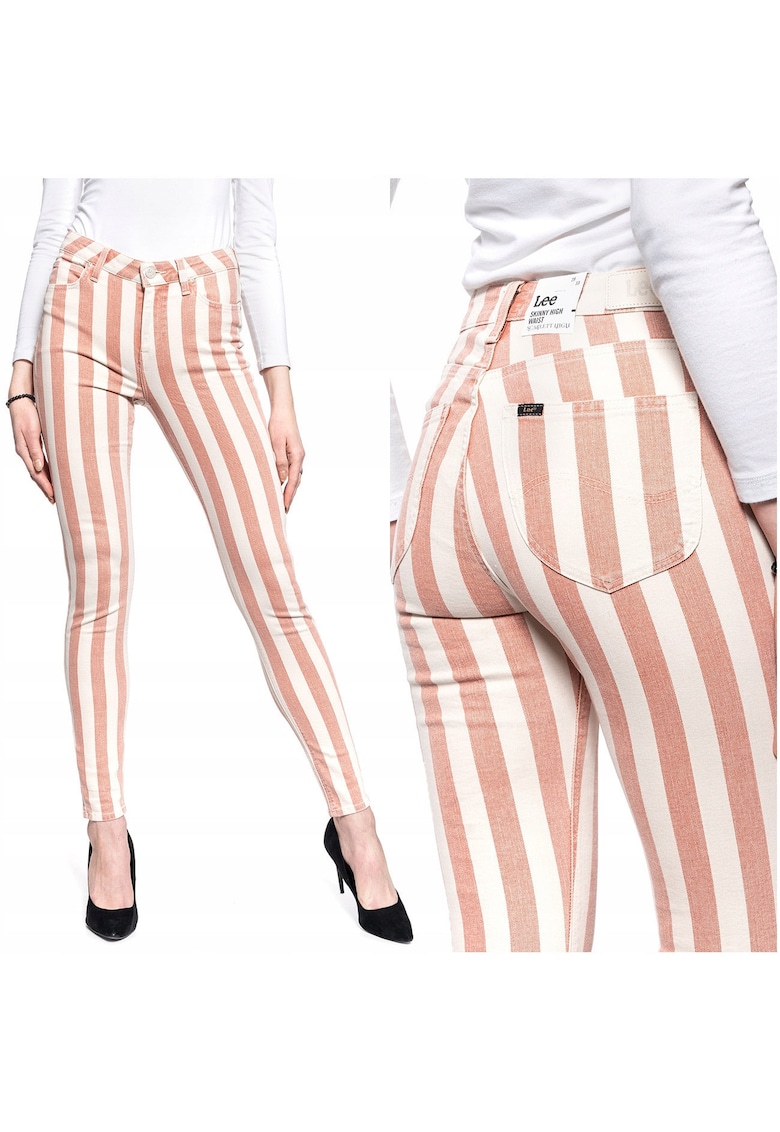 Pantaloni Dama - Scarlett High - Slim Fit - Lungi - Model In Dungi - Cu Fermoar - Bumbac - W28-L33 - Multicolor
