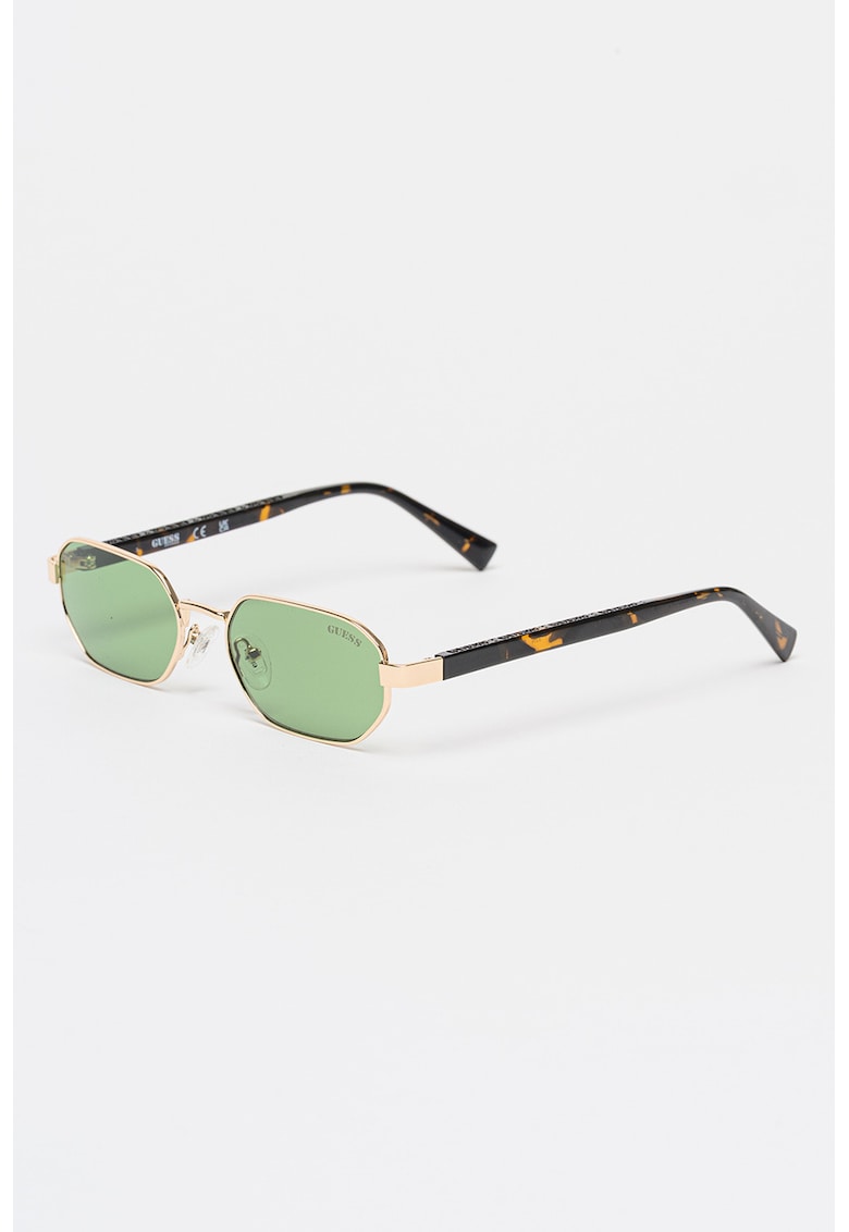 Ochelari de soare ovali cu model unisex - Auriu/Maro