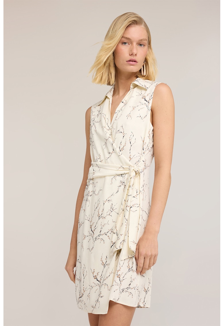 Rochie cu imprimeu grafic - Alb fildes