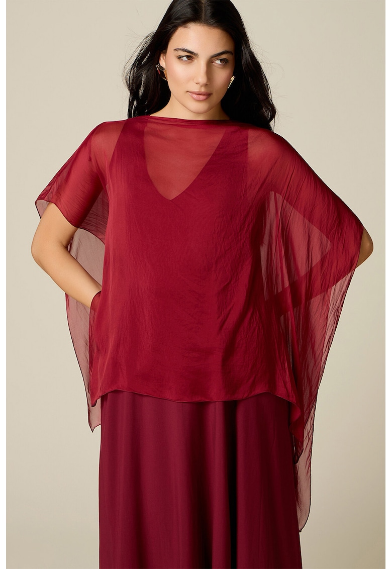 Poncho semitransparent - Rosu inchis