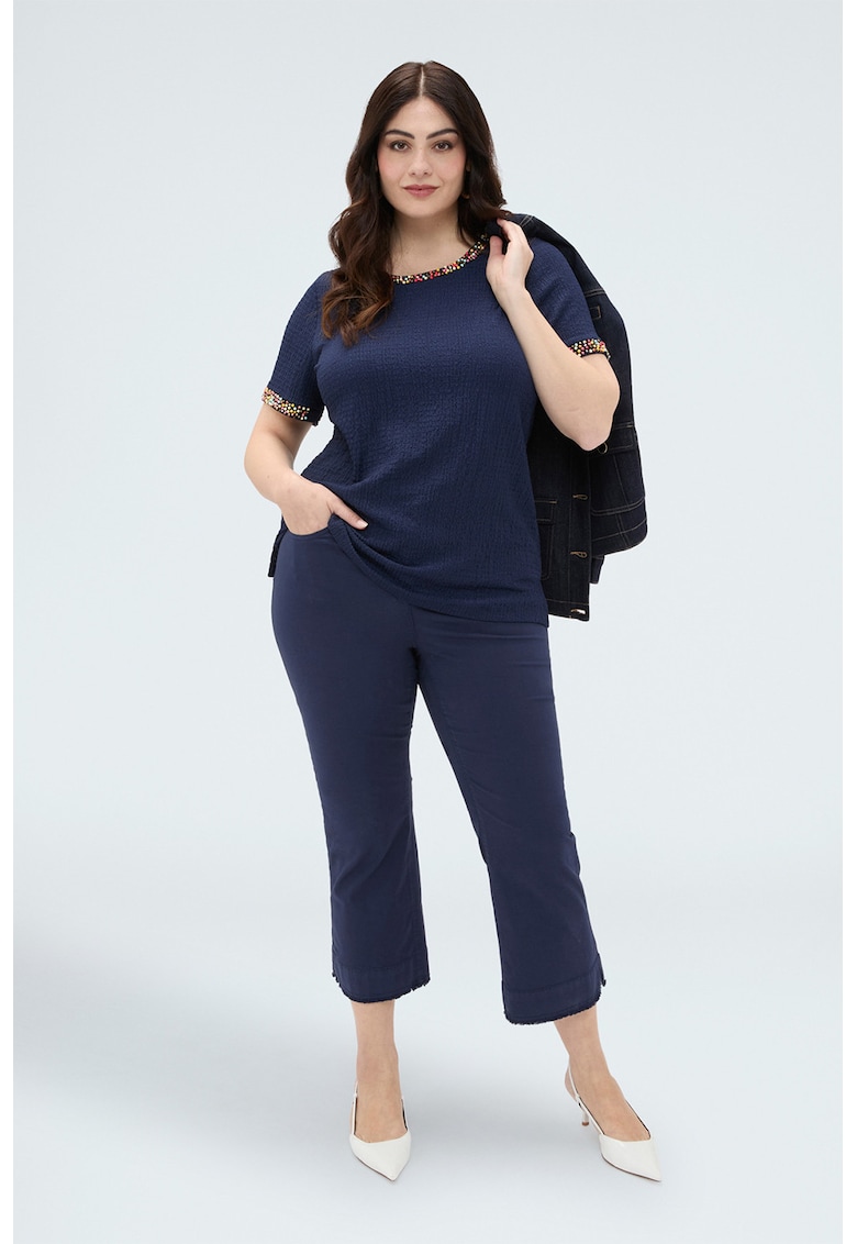 Pantaloni crop evazati - Bleumarin