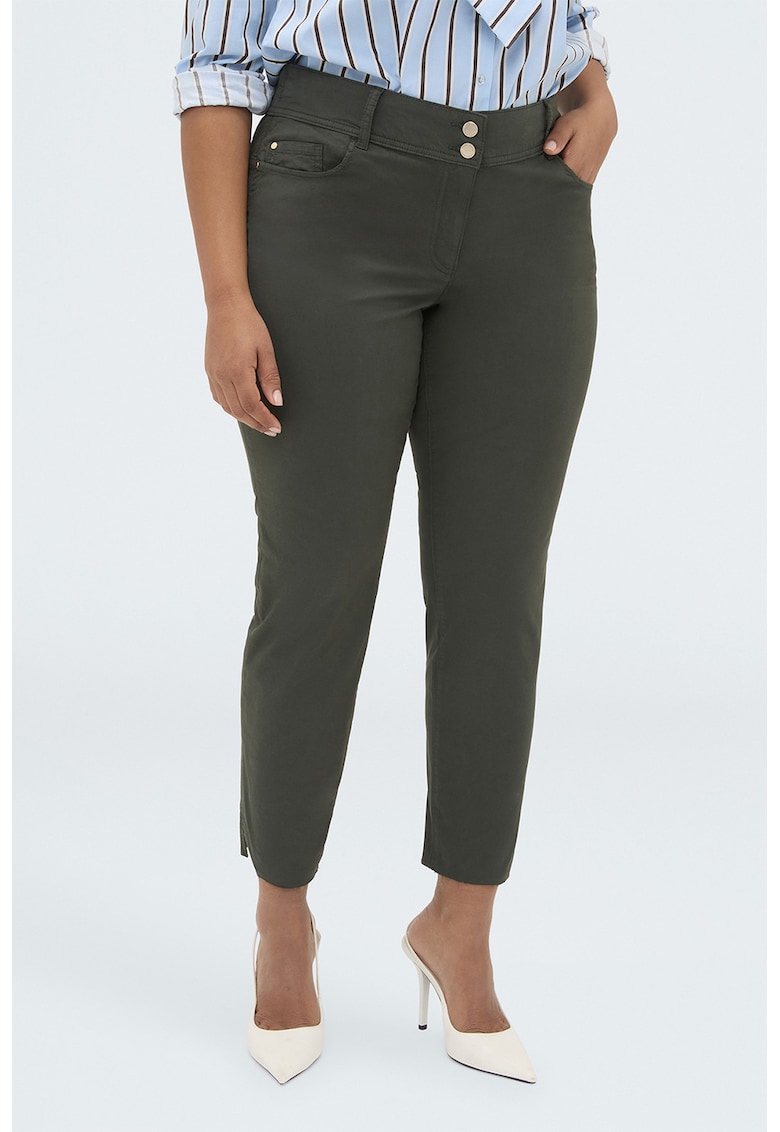 Pantaloni skinny cu talie inalta - Verde sparanghel