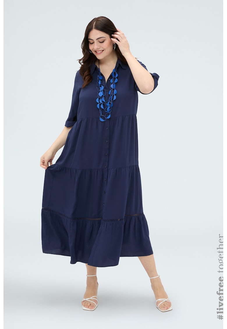 Rochie lunga stratificata - Bleumarin