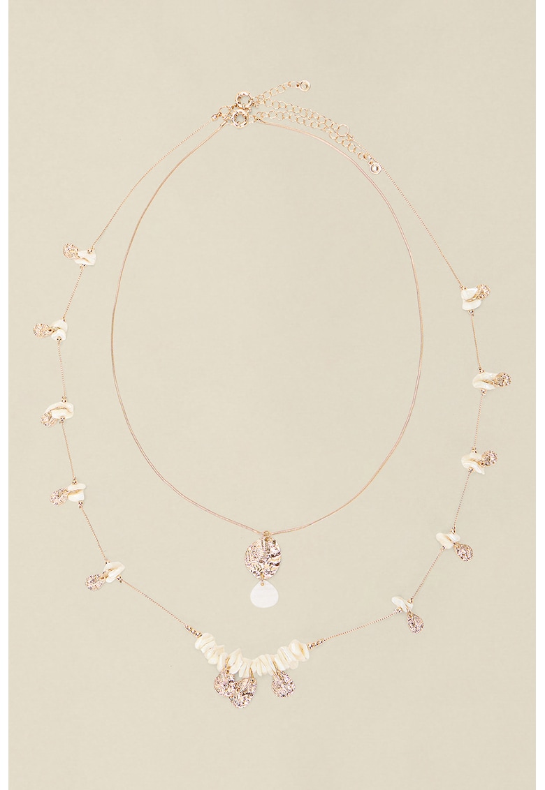 Colier dublu cu pandantive - Auriu rose