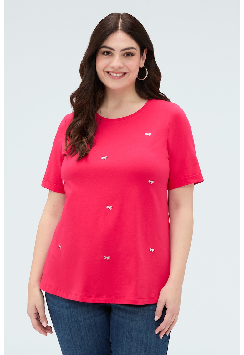 Tricou de bumbac cu libelula - Coral