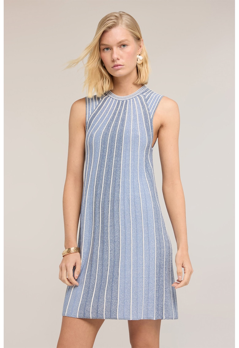 Rochie mini cu model in dungi - Albastru pastel