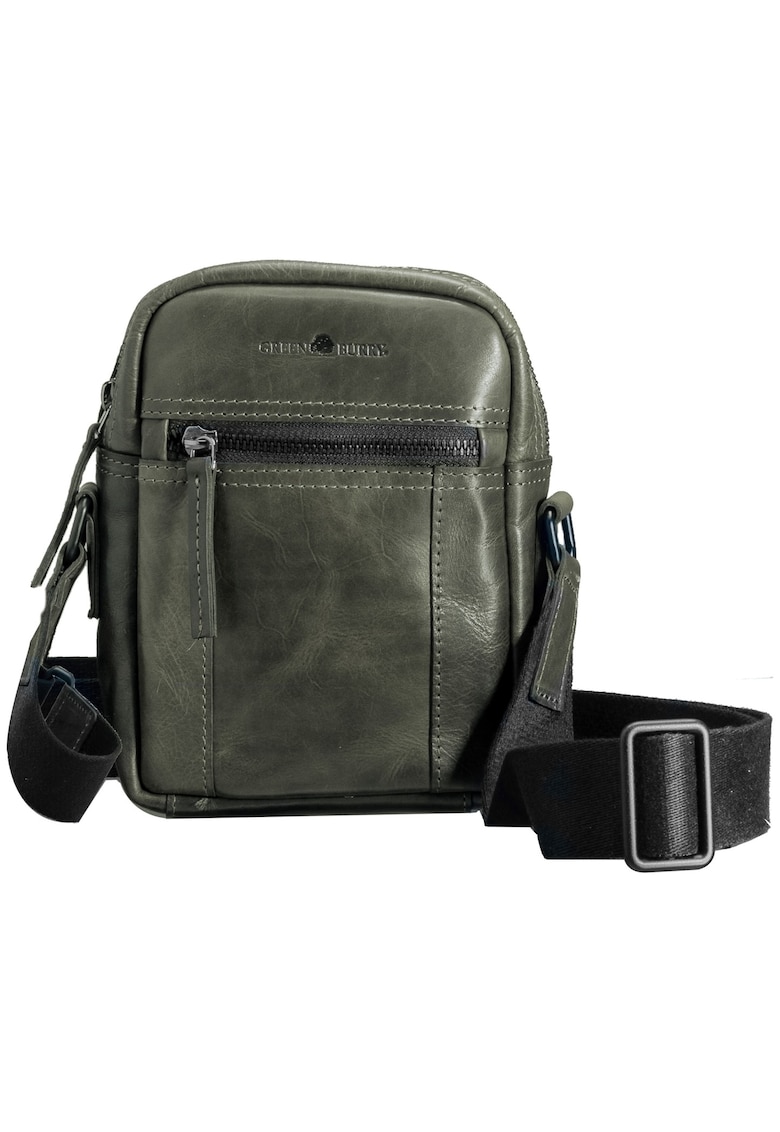 Geanta umar barbati piele naturala verde 17 x 20.5 x 5.5 cm - Newport -