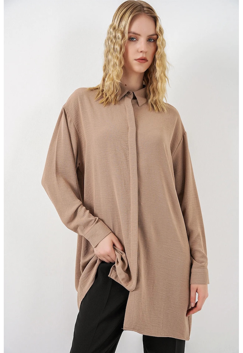Bluza dama supradimensionata - maneca lunga - piatra naturala