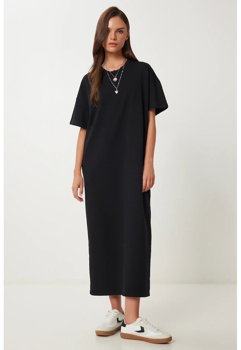 Rochie Midi - Happiness Istanbul - bumbac - negru
