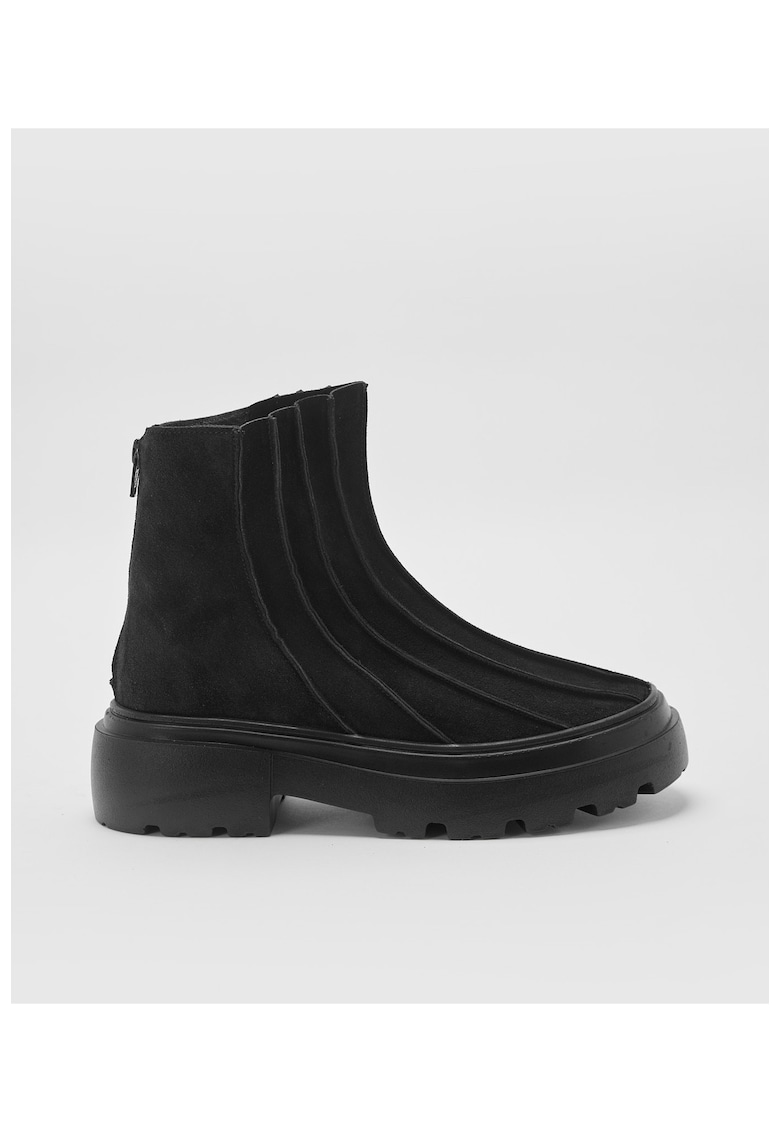 Ghete din piele intoarsa Halo - Negru