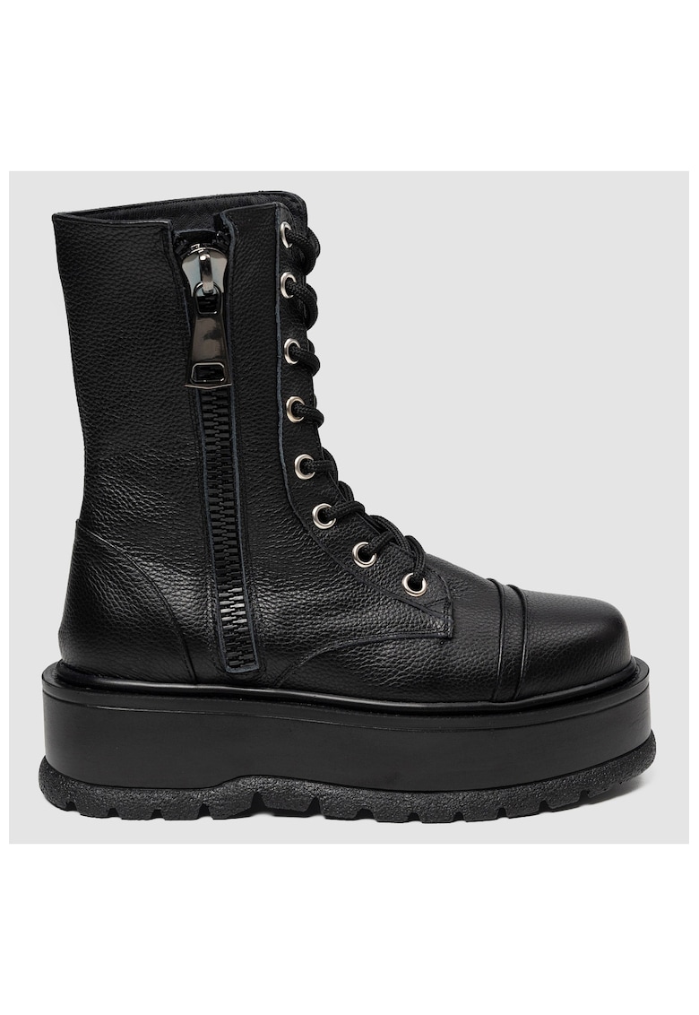 Ghete din piele granulata Urban Vibe - Negru