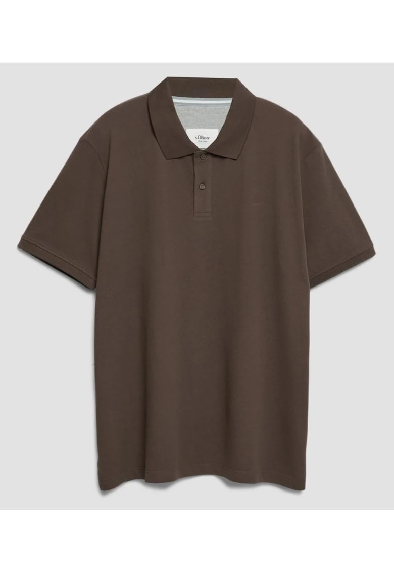 Big Sizes Tricou polo barbati big sizes - din piqué de bumbac - Maro inchis