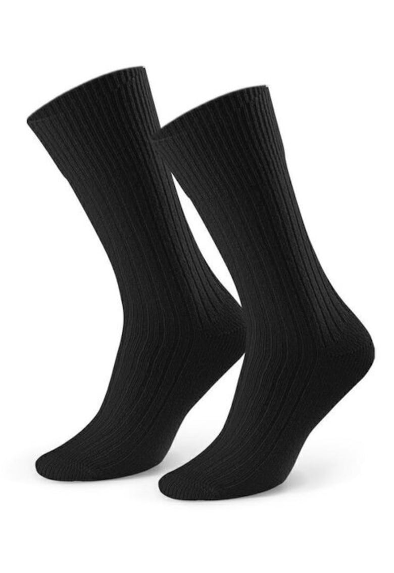 Sosete lana raiate de barbati S093 - Negru