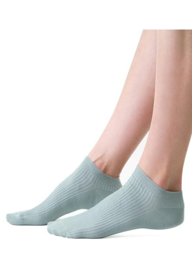 Sosete scurte raiate bumbac S137 - Verde