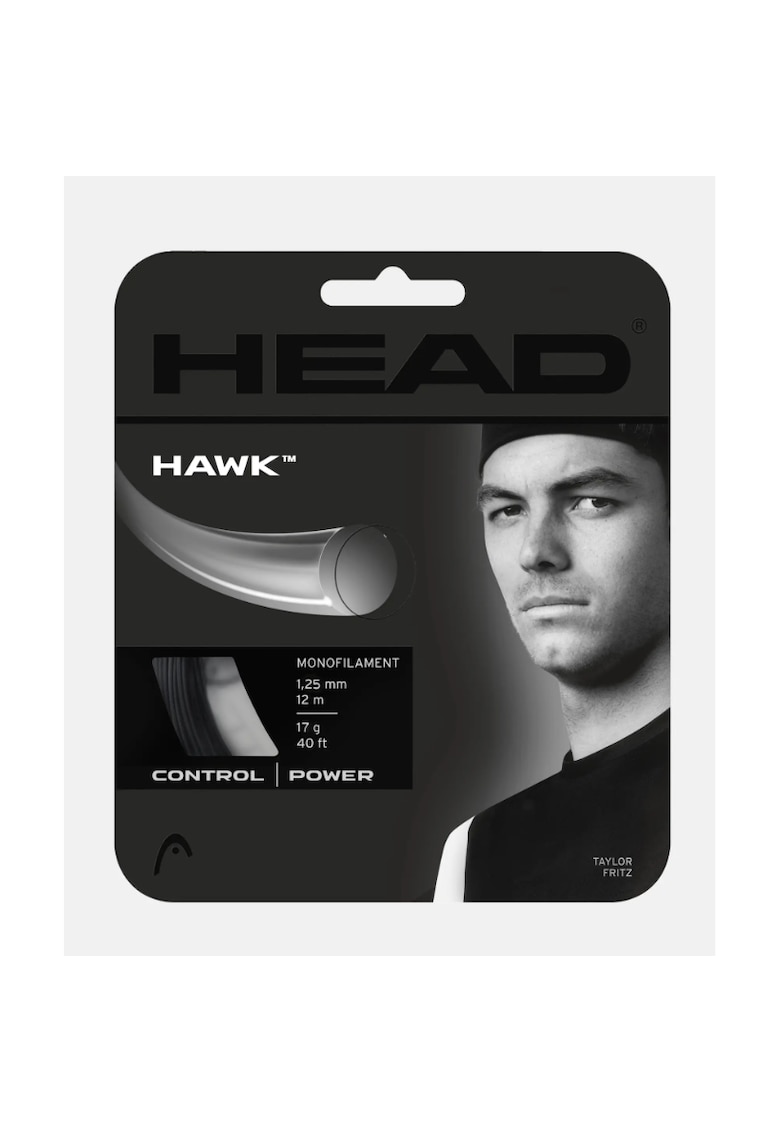 Snur tenis - Gri 1.30mm/12m - Hawk Monofilament Poliester Crystal Core Control+Power
