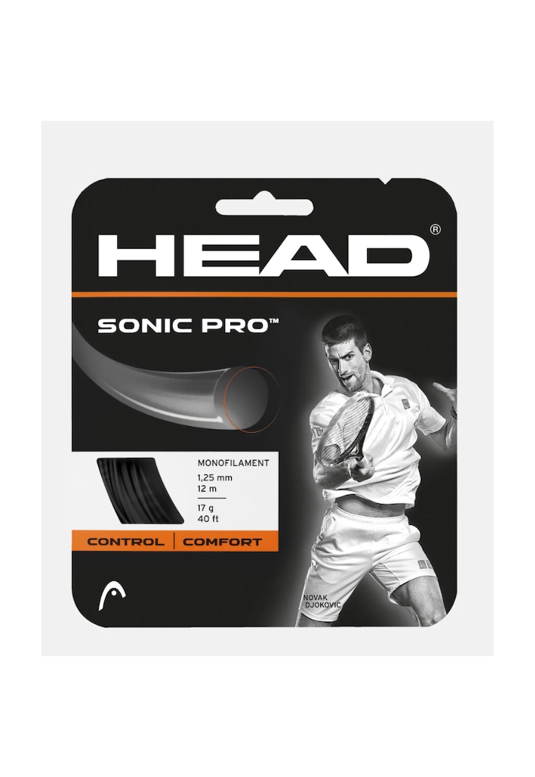 Snur tenis - Negru - 1.30mm/12m - Sonic Pro Poliester Control+Comfort+Spin