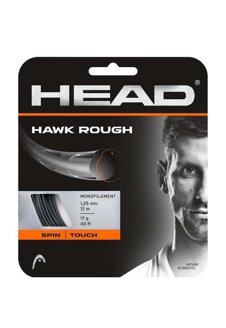 Snur tenis - Antracit - 1.25mm/12m - Hawk Rough Monofilament texturat Crystal Core Spin maxim