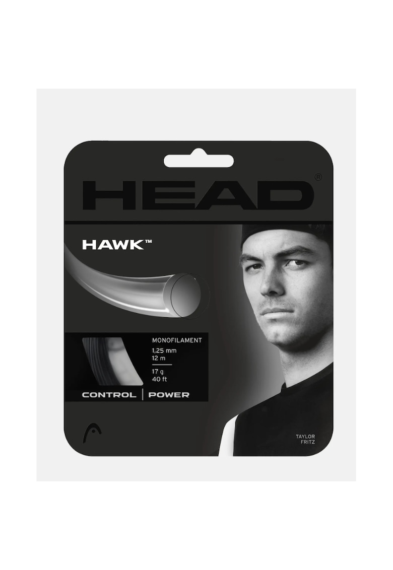 Snur tenis - Antracit - 1.30mm/12m - Hawk Rough Monofilament texturat Crystal Core Spin maxim