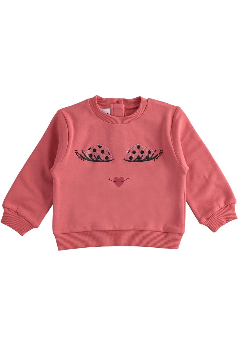 Bluza iDO din Bumbac Elastic cu Imprimeu Ladybug Face