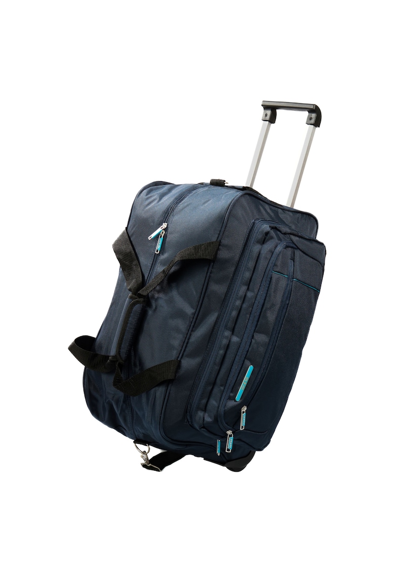 Geantă de voiaj ultralight - 55x30x30 cm - bleumarin - 50 l - cu troler