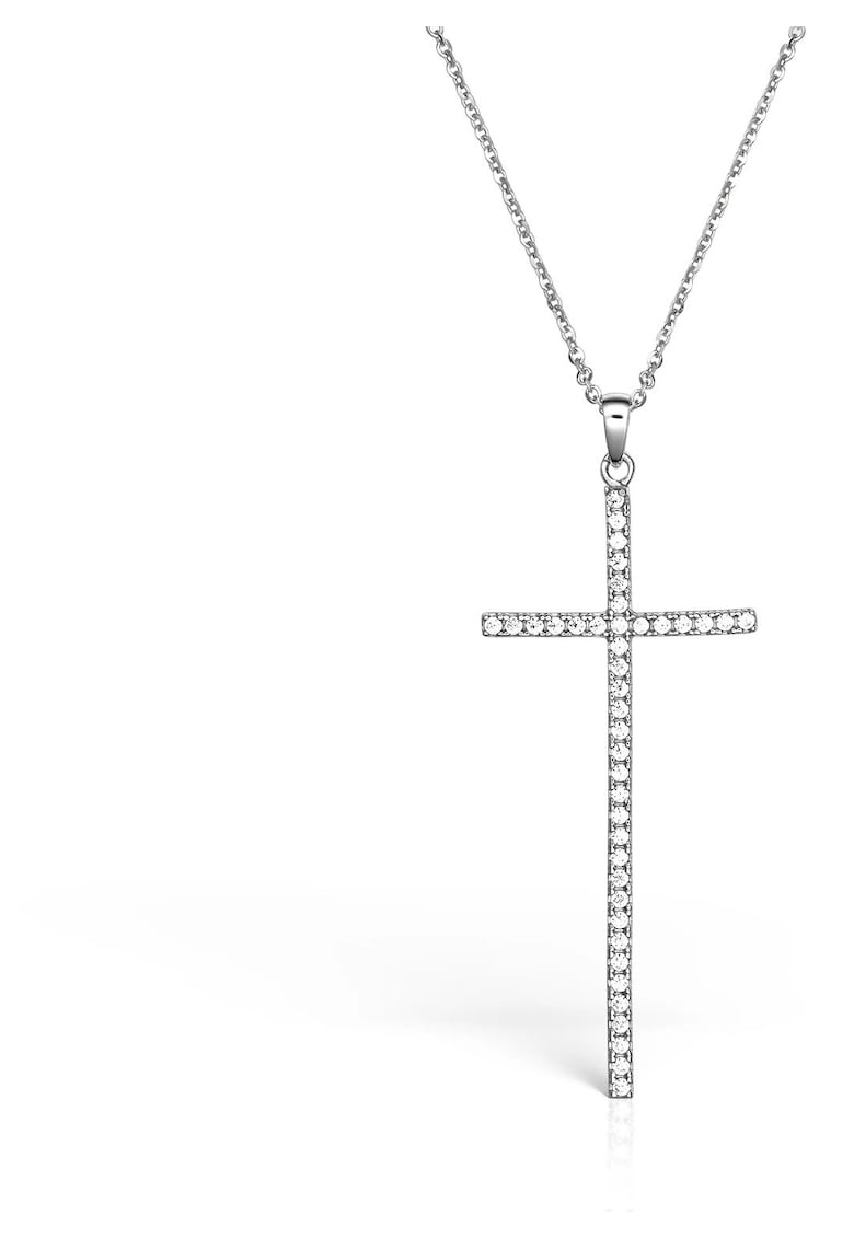 Lantisor cu cruciulita supradimensionata - aur alb 14 KT