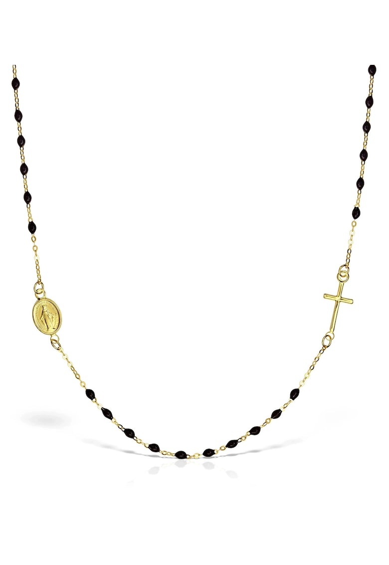 Lantisor cu onix si pandantive din aur - model unisex - lungime reglabila