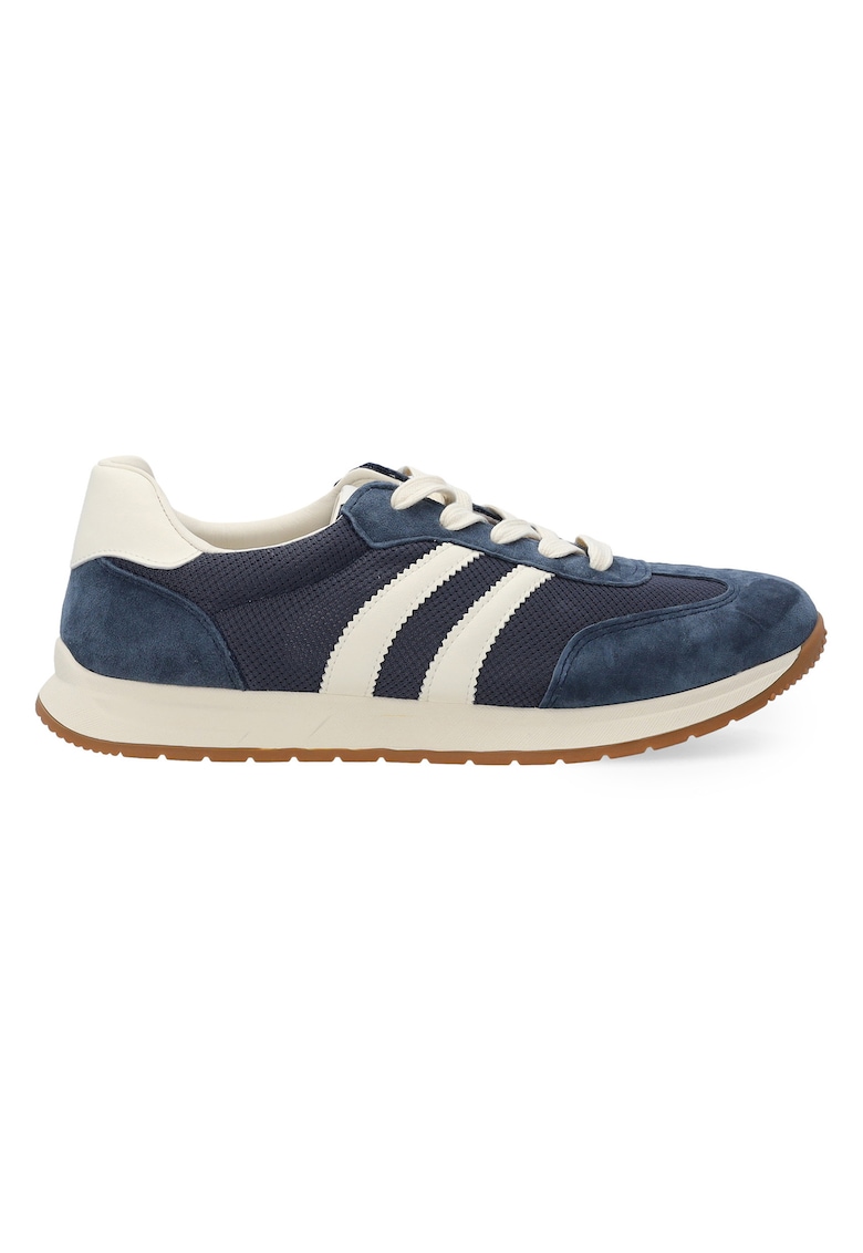 Pantofi sport cu insertii din textil si piele intoarsa