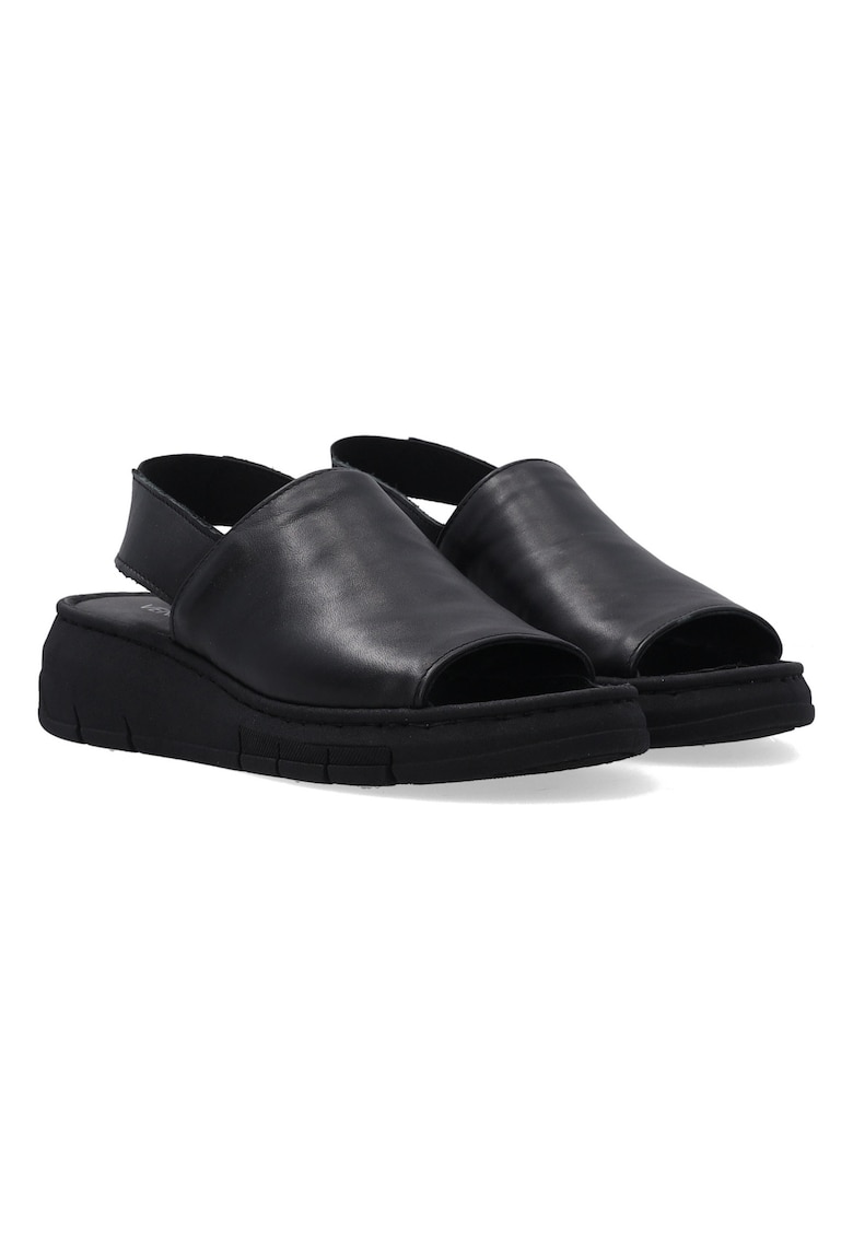 Sandale wedge din piele cu curea eleastica